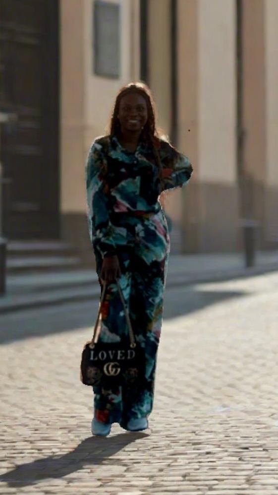 Dupe 2 Piece Shirt Crepe & Pant Trousers in Green