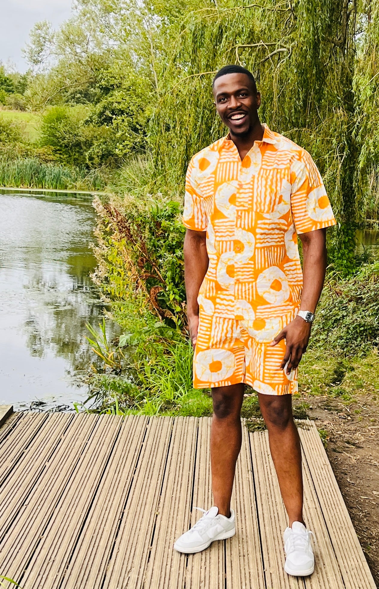 The Laolu Ankara African Print Men Shirt in Yellow