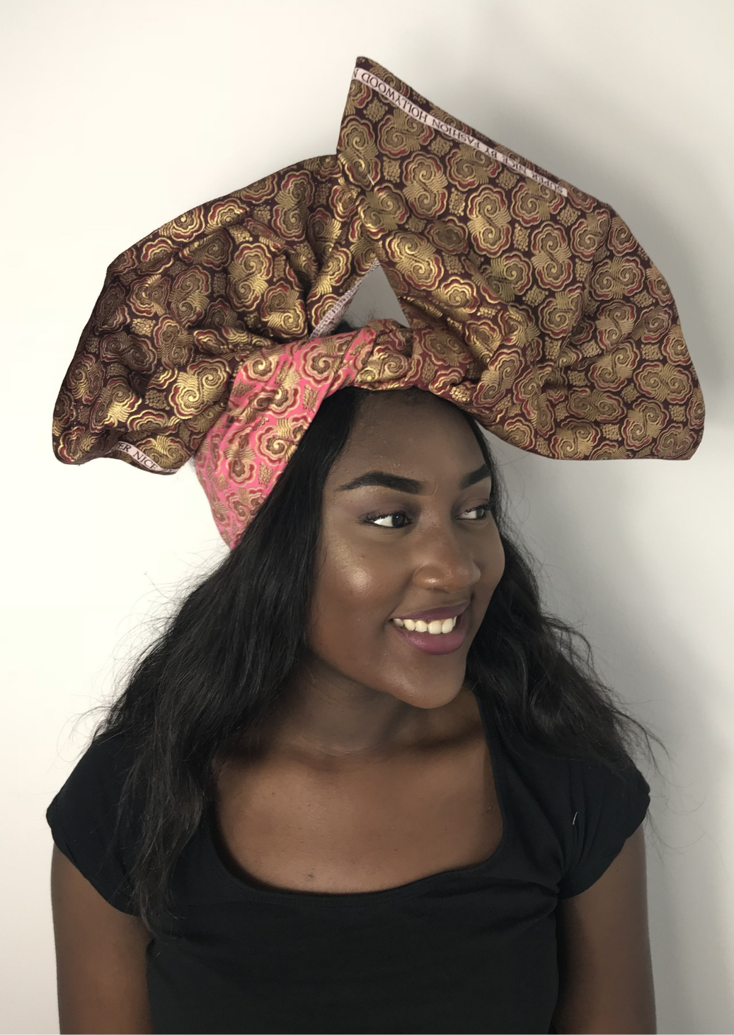Burgundy African Print Headwrap. This Ankara headwrap can be worn as a headscarf or neck scarf.