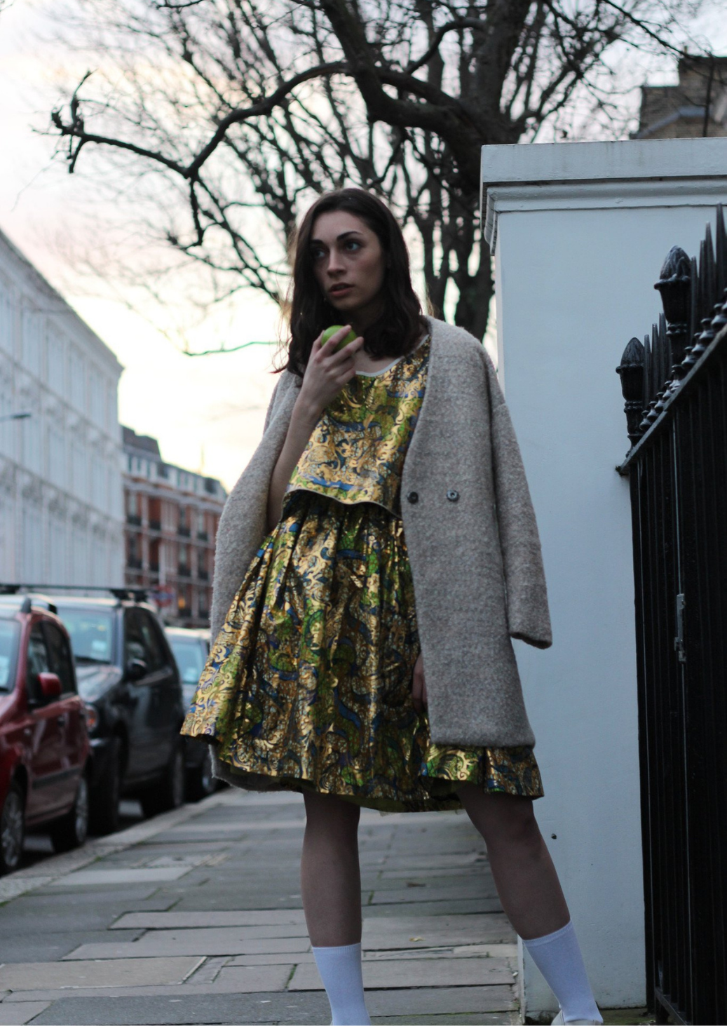 Green and Gold African Print Crop Top. Sleeveless Crop Top with Round Neck.