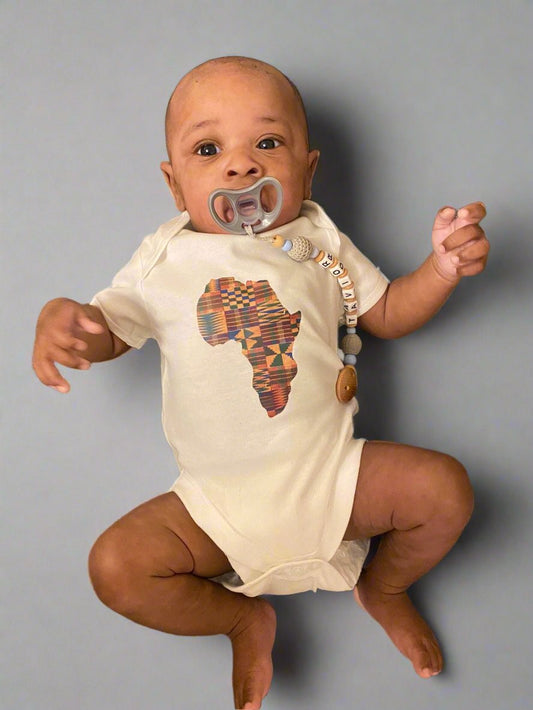 African Kente Unisex Bodysuit for Baby Boys & Girls by Eldimaa Fashion