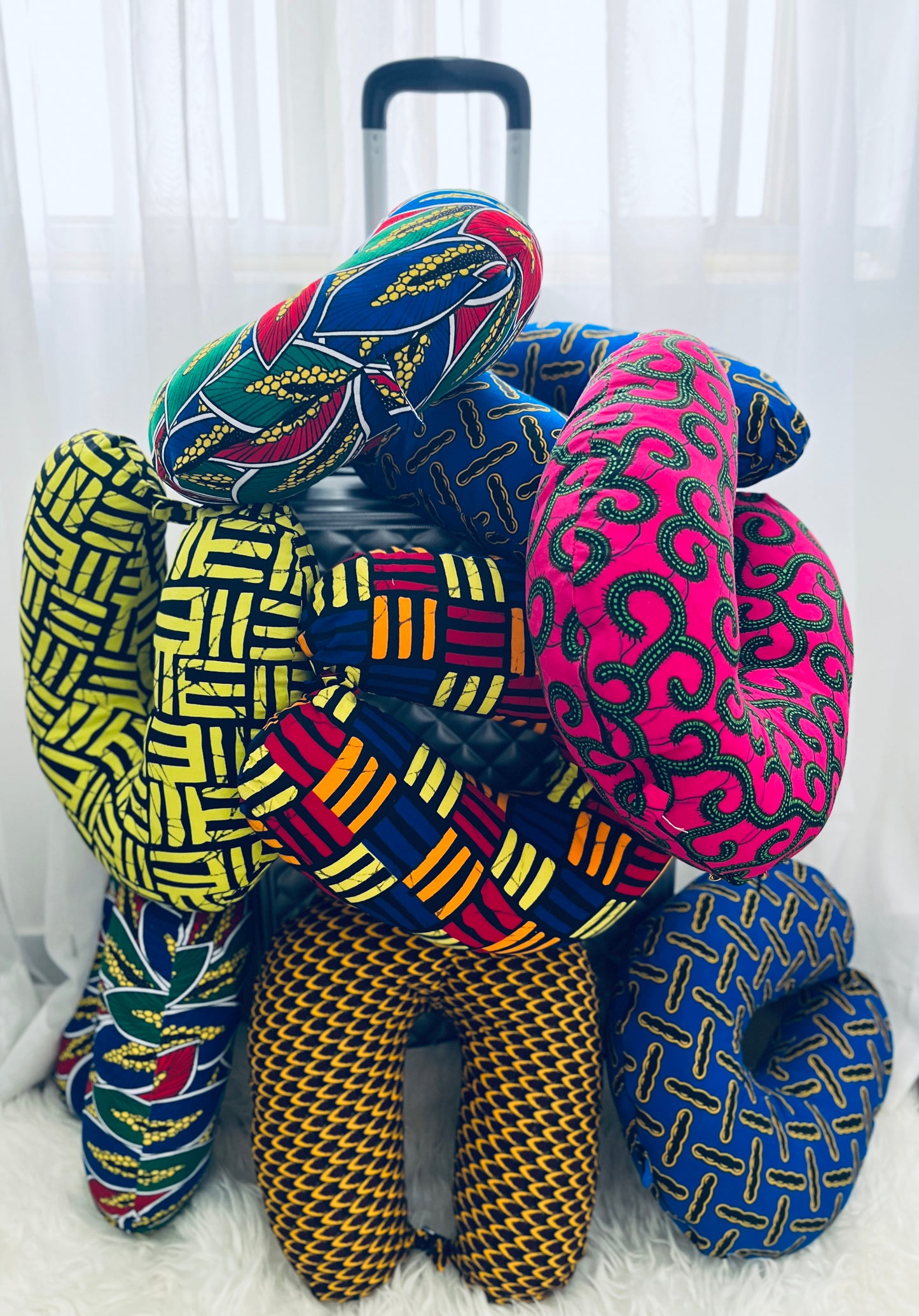 Brown  Ankara African Print Travel Pillow - Comfort and Style on the Go 🤎
