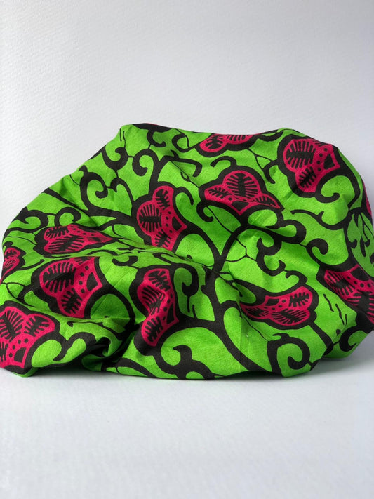The Bose Ankara African Print Shower Cap in Green by Eldimaa Fashion