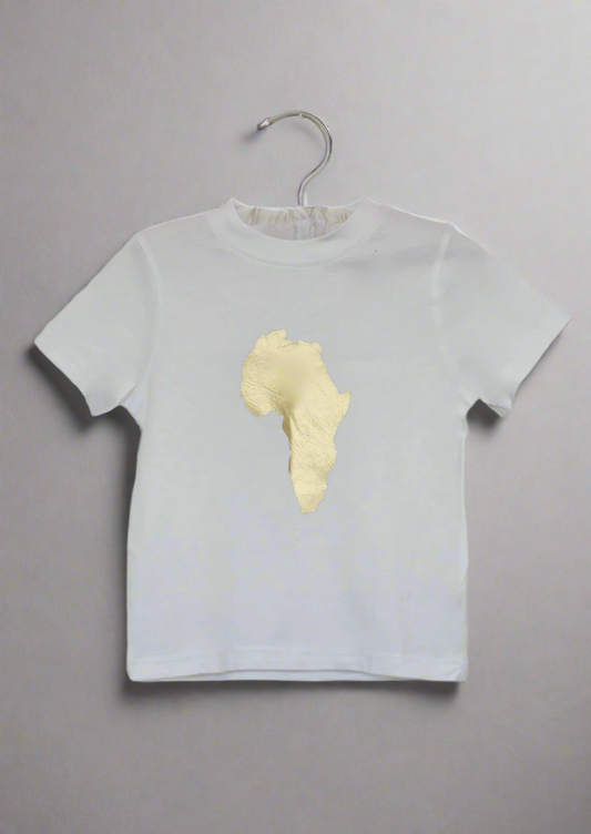 The Obi Gold Map of Africa T-Shirt for Boys Eldimaa Fashion
