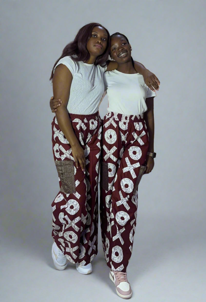 Mum & Me 🤎💜💚💙💛🧡 XO Ankara African Print Crago & Aso-Oke Trousers Pant