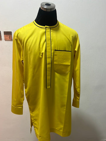 Oga Senator Native African Traditional Menswear by Eldimaa Fashion in Yellow