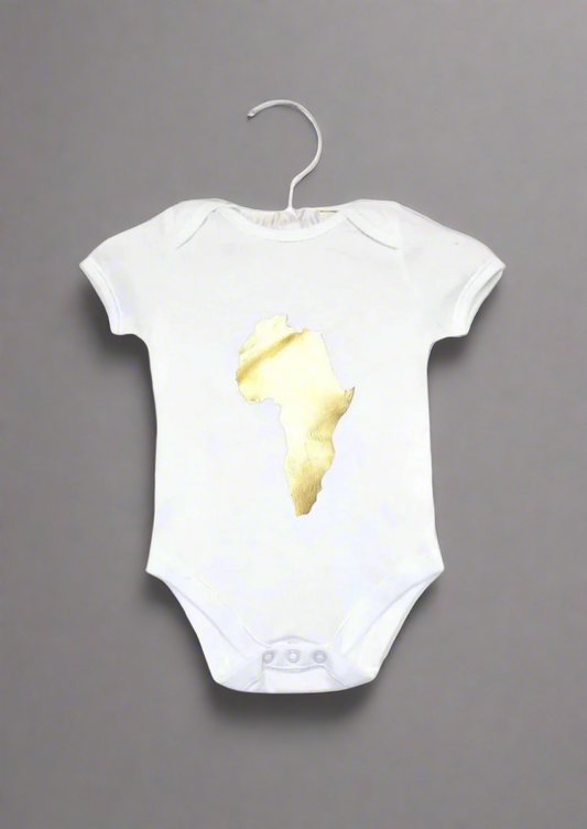 The Khari African White and Gold Bodysuit by Eldimaa Fashion