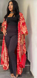 Red Adire Silk Tie-dye Bubu Dress Rich Aunty Vibes by Eldimaa Fashion