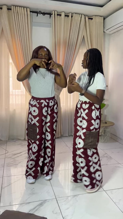 Mum & Me 🤎💜💚💙💛🧡 XO Ankara African Print Crago & Aso-Oke Trousers Pant