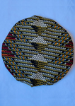 Green, Brown and Red African Print Satin Bonnet.