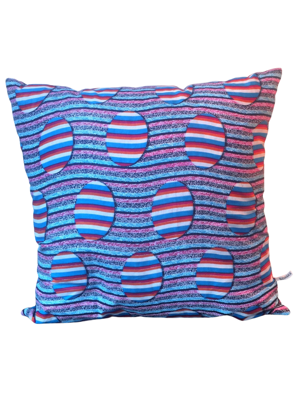 Red and blue African print cushion. This decorative cushion is part of our gorgeous African homeware range.