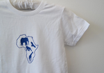 Part of our range of cool boys clothing, The Wale is a boys top with blue coloured animals in a map of Africa. Part of our range of boys tops, the white t-shirt is the perfect choice for a range of ages, whether you're looking for toddler boys clothing, junior boys clothing or kids boys clothing, we've got you covered with our African inspired UK boys clothing.