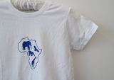 Part of our range of cool boys clothing, The Wale is a boys top with blue coloured animals in a map of Africa. Part of our range of boys tops, the white t-shirt is the perfect choice for a range of ages, whether you're looking for toddler boys clothing, junior boys clothing or kids boys clothing, we've got you covered with our African inspired UK boys clothing.