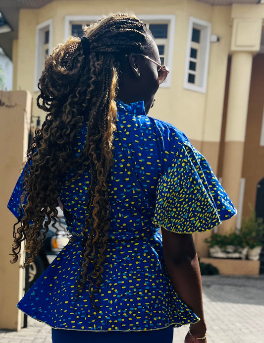 African Print Wrap Top in Ankara
