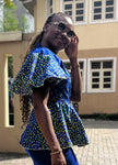 African Print Wrap Top in Ankara
