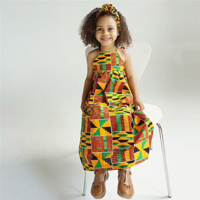African Print Ankara Kente Dress for Baby and Girls - Eldimaa Fashion