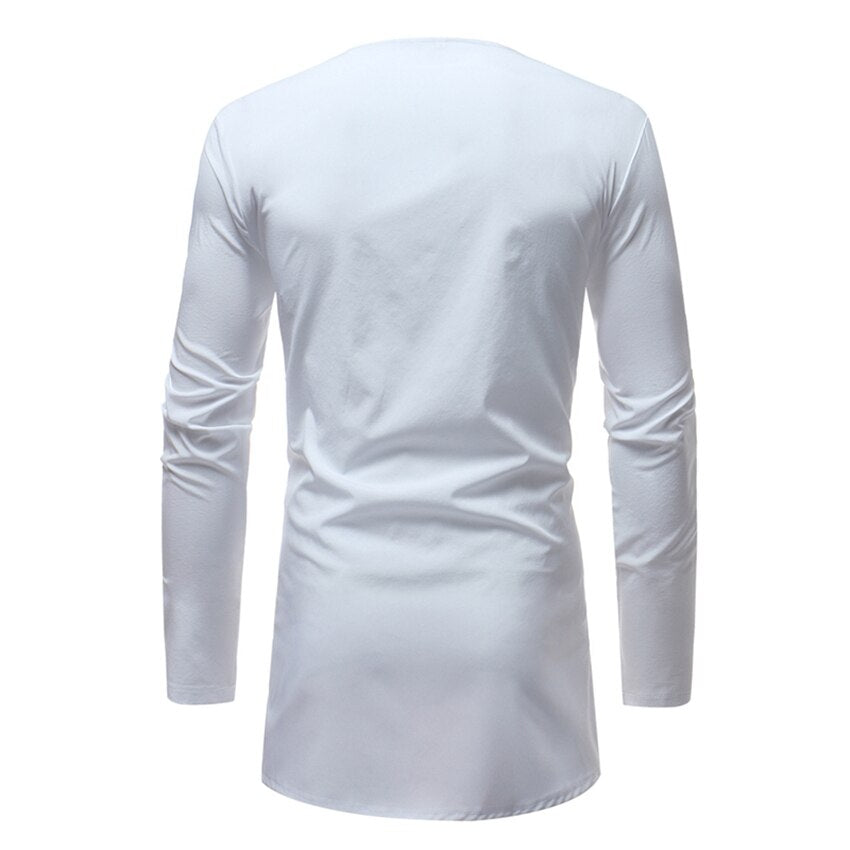 Embroidery Long Sleeve African Men's Shirt - Eldimaa Fashion